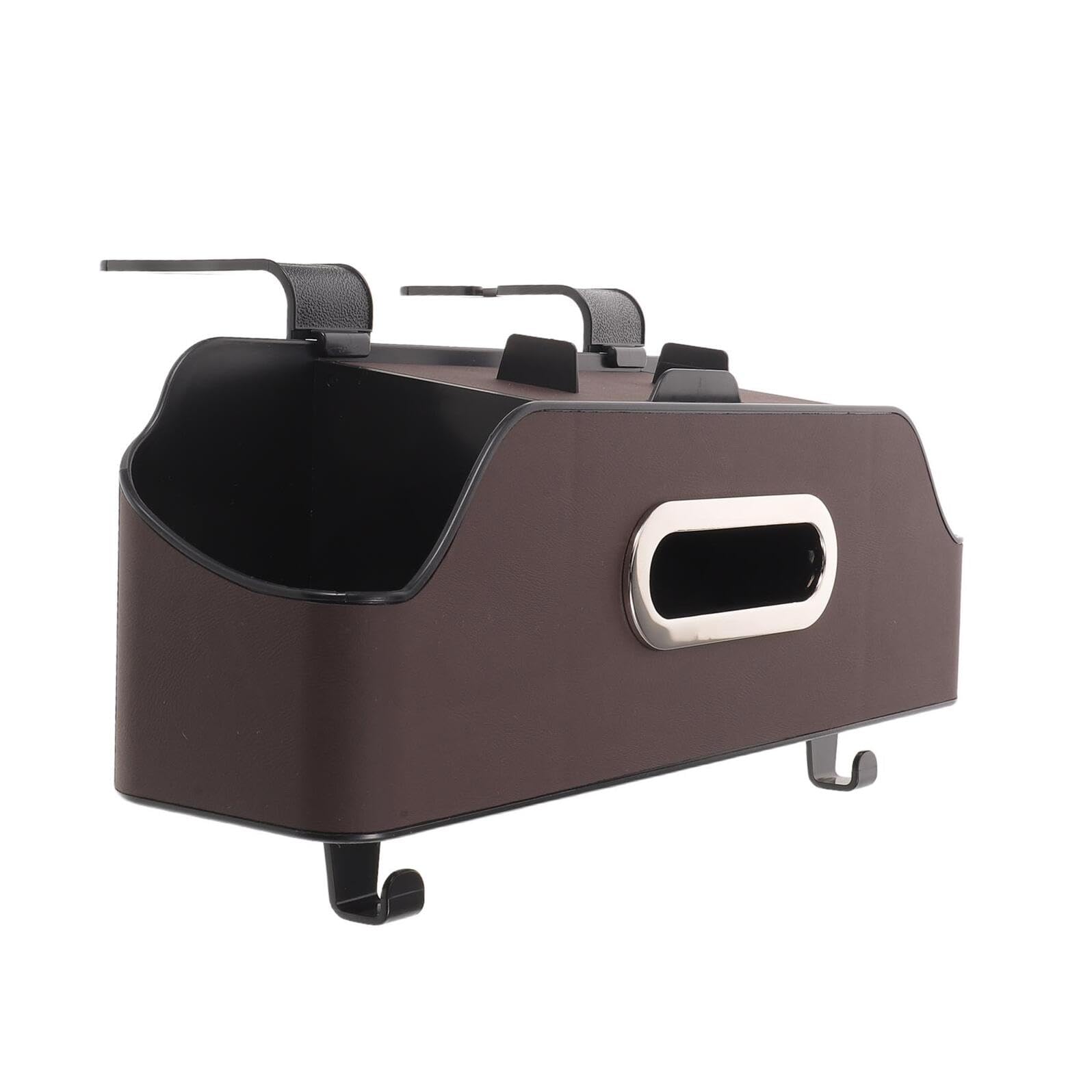 Boîte de rangement de voiture pour siège arrière avec porte-gobelet universel marron