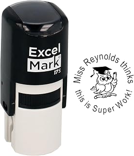 ExcelMark This is Super Work - Custom Round Self-Inking Teacher Stamp