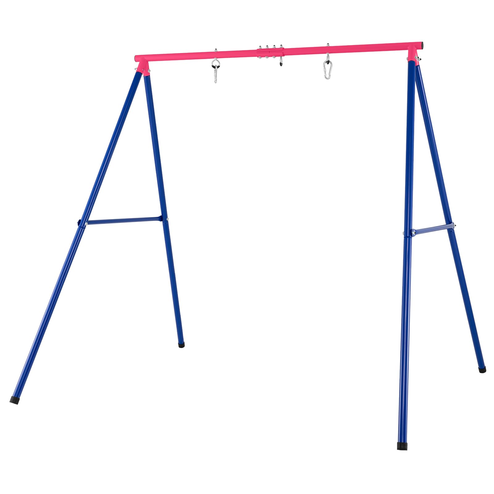 Maxmass Heavy Duty Swing Frame, Kids Swing Set with Ground Stakes, Indoor Outdoor Single Swing A Frame for Backyard Garden Park Playground (Red + Blue)
