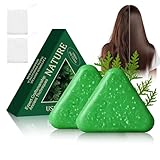 KYDA 2PCS Nature Triangle Shampoo Bar, Usman Grass Shampoo Bar, Seven Green Shampoos Soap, Relieve...