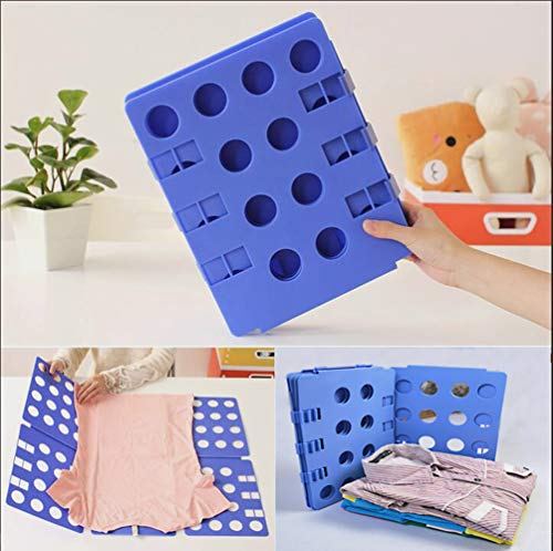 Pantalones Camisa Ropa Interior niños y Adultos Tabla Plegable Plegable Ropa Interior Auxiliar Ropa Camiseta Plegable Carpeta de Lino combinada Lino Junta Plegable Tabla Clip de Camisa (Azul)