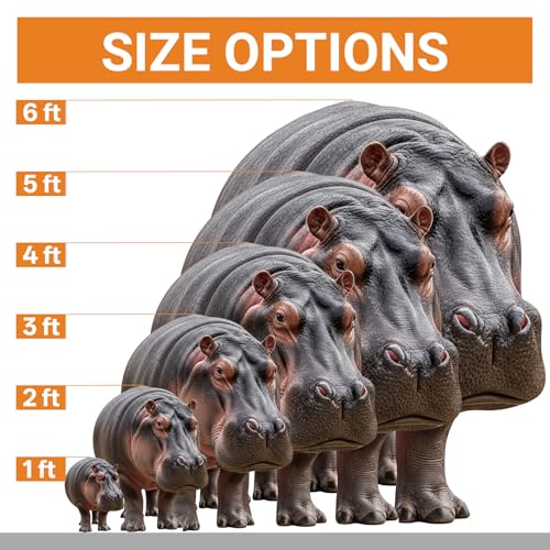 Image of Hippopotamus 4FT Cardboard Cutout, Party Decor, for Events, 1 PC | Life Size Fun Animal Standup for Birthday Parties, Baby Showers, Themed Parties, Home Decoration, and Photo Booth Backdrop