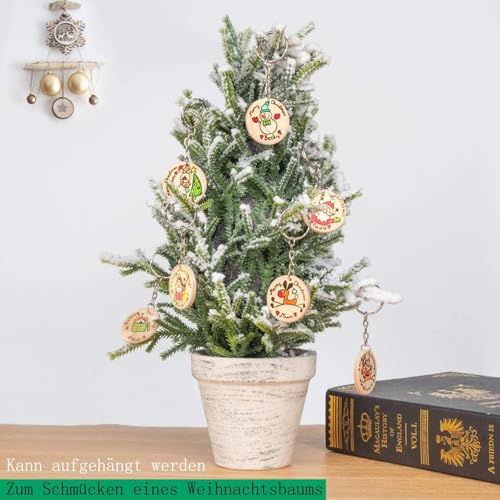 thirei Holz Scheiben Holzscheiben, 200 Stück Runde Holzscheiben mit Loch, Holzscheiben Holzanhänger, 40mm Dick Holz Log Scheiben Rund, Für DIY Handwerk Malen Hochzeit Heimdekoration