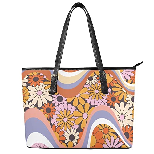 Sac fourre-tout pour femme et cabas de ville à motif tourbillon floral chic