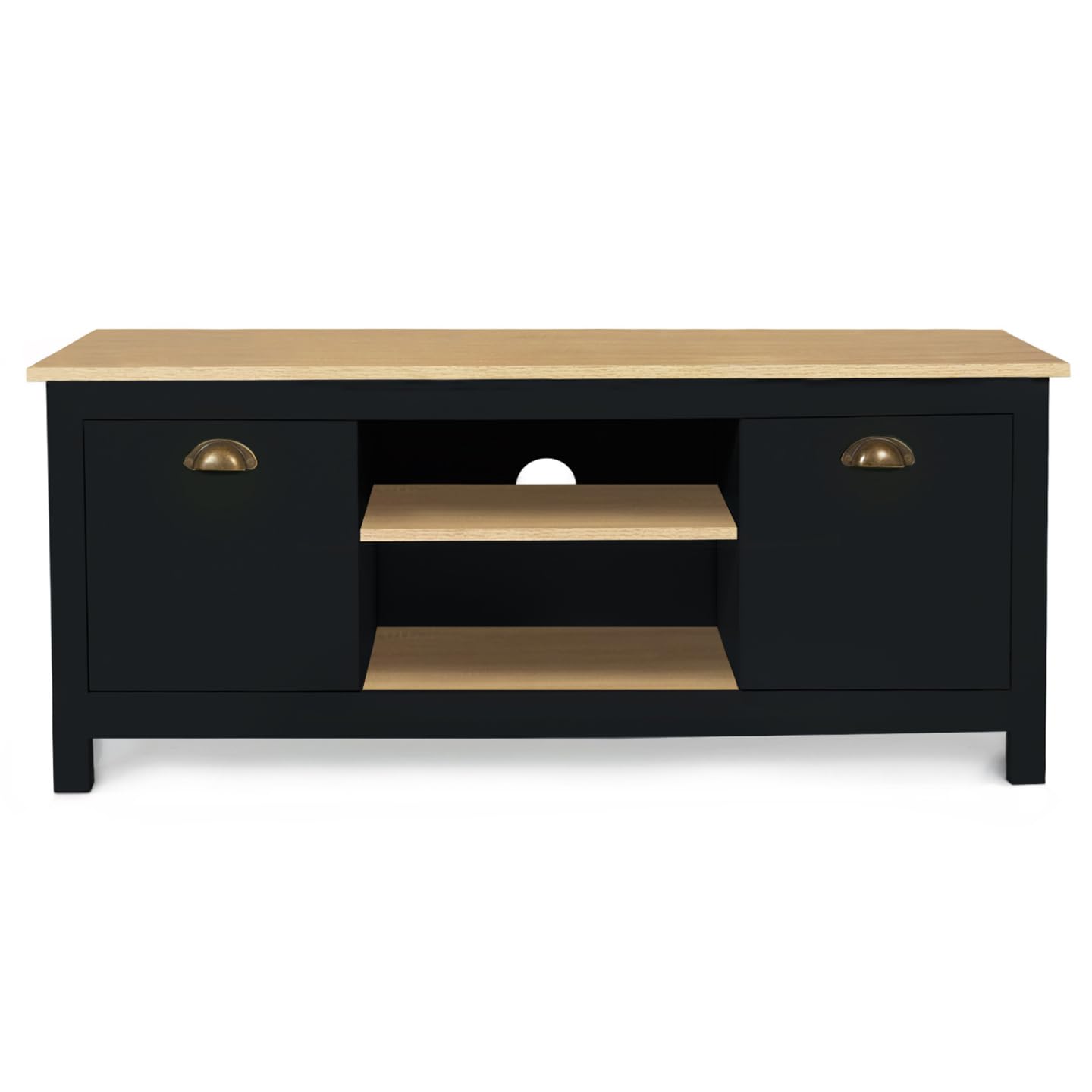 IDMarket – Mueble TV 113 cm Campaña ISIS Madera y Negro