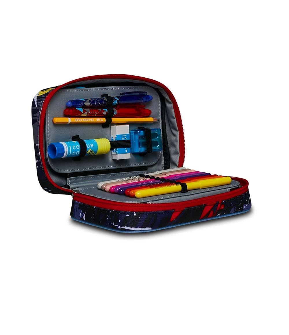 Seven Federmäppchen, Mäppchen, Mehrfarbig, Federtasche für Schreibwaren, gefülltes Etui mit Stiften, Kugelschreiber & mehr, aufklappbar, Mädchen & Jungen, Schule&Grundschule, XXL