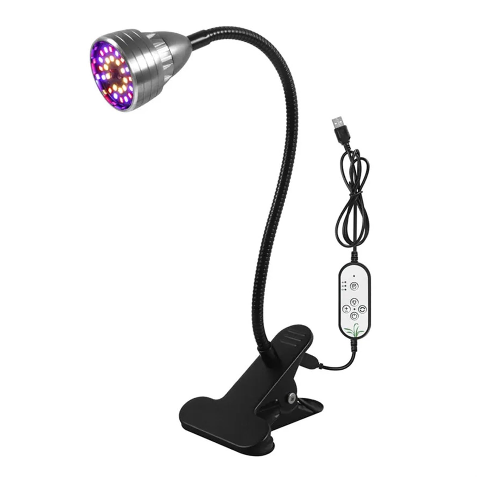Lámpara de Cultivo, Lámpara LED de Cultivo de Espectro Completo, 5 V, USB, con Soporte for Plantas de Interior, Flores, plántulas, Carpas Vegetales, fitolampy(1 Head)