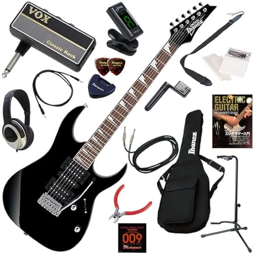 アイバニーズ エレキギター初心者入門 ヘッドホン・ギター・アンプamPlug2が入った16点セット GRG170DX/BKN(ブラックナイト)