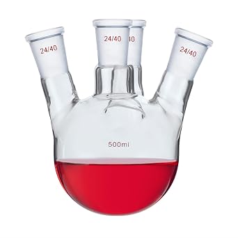 500ML 24/40 4-رقبة جولة أسفل الزجاج قارورة أربعة أعناق مختبر رد فعل السفينة