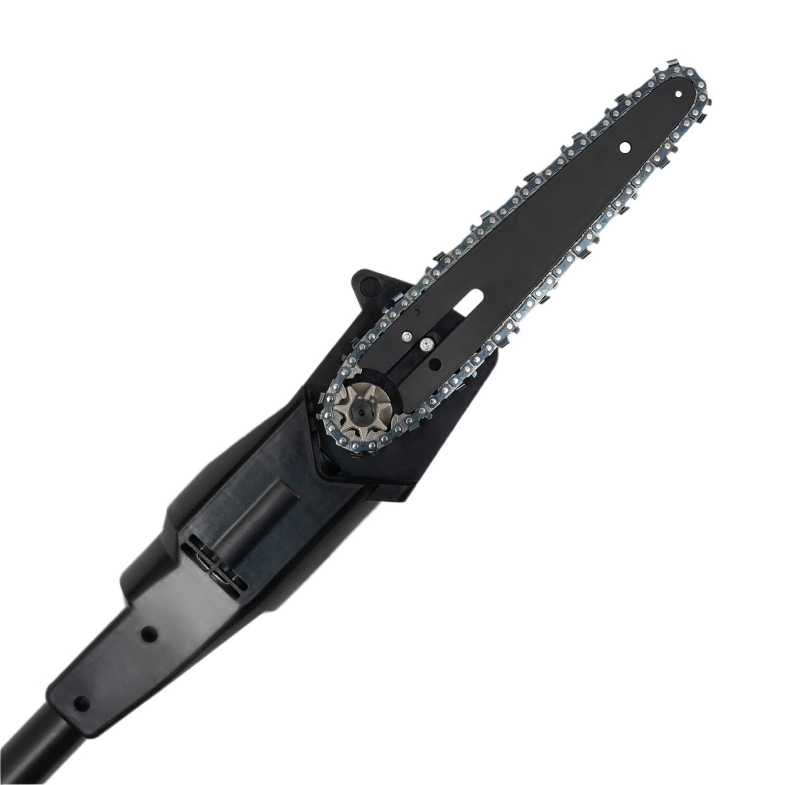 Podadora de alta batería, sierra telescópica, cortarramas eléctricas con batería de iones de litio de 1500 mAh de 21 V y cargador, motosierra con placa de guía giratoria de 18 cm (30°, 60°, 90°)