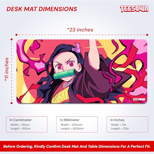 Image of Demon Slayer Nezuko Chan Anime Large Extended Mouse Pad for Laptop Desktop PC Gaming Desk Mat Rubber Base Desk Pad