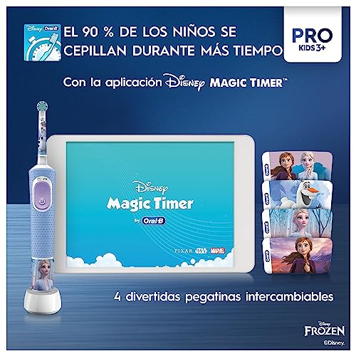 Oral-B Pro Kids Cepillo De Dientes Eléctrico, 1 Mango De Frozen, 1 Cabezal, Diseñado Por Braun, Apto Para Niños Mayores De 3 Años - imagen 4
