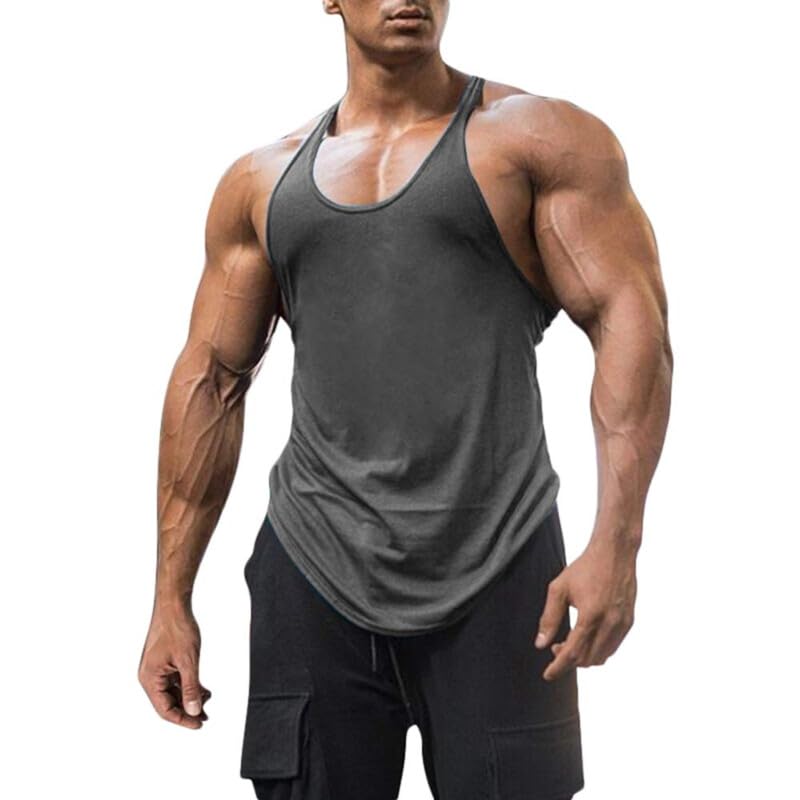 Tank top d'été gris idéal pour vos séances de sport et de running