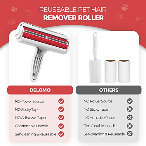DELOMO Pet Hair Remover - Lint Roller for Pet Hair - Cat and Dog Hair Remover for Couch, Furniture, Carpet, Car Seat… - Image 4