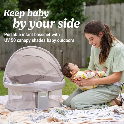 Image of Graco Pack 'n Play Travel Dome Lux Playard, 4-in-1 Baby Playpen with Bassinet, Indoor or Outdoor Portable Playpen with UV 50 Canopy