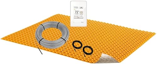 Schluter Systems Ditra DUO Kit de calefacción radiante para suelos termostato programable WiFi, cable de calor Ditra 240 V 103 pies cuadrados,