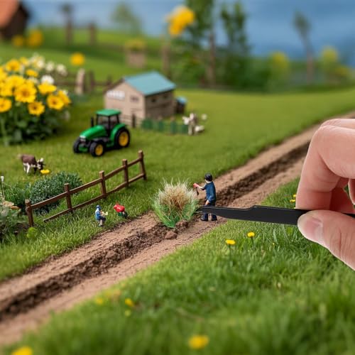 Xthrotsenk Graskopf Modellbau Gras 20 Stück Grasbüschel Pflanzen Modell Tiefland-Sträucher Kunstrasen Miniatur-Gelände Buschige Büschel für DIY-Sandgelände, Eisenbahn, Spielszenerie (Herbstbraun)