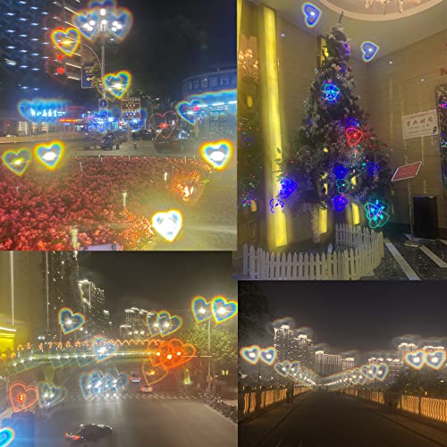 2 Pack Heart Shaped Sunglasses, Heart Effect Sunglasses for Rave Party, Valentines Day Love Gift2