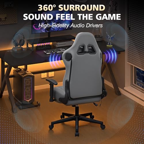 HOFFREE Gaming Chair with Speakers & Massage - Code HCDHSUTJ
