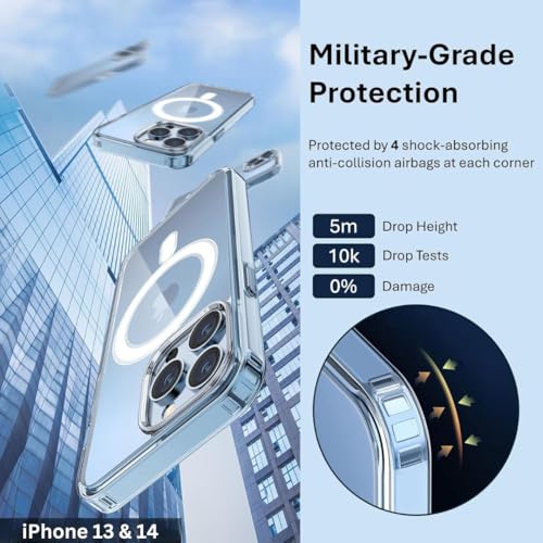 Image of Back Case Cover for iPhone 14 Plus | Mag-Safe Compatible | Camera Protection | Transparent Mobile Phone Case Cover for Apple i Phone 14 Plus | i Phone 14Plus TPU Transparent Back Cover