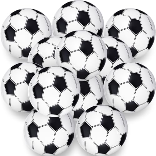 Chivao 12 Pack 16 Inch Soccer Beach Ball Inflatable Beach Ball Bulk Giant Pool Toys Blow up Swimming Pool Toys for Summer Indoor Outdoor Water Games Birthdays Party Favor Goodie Bags Stuffers