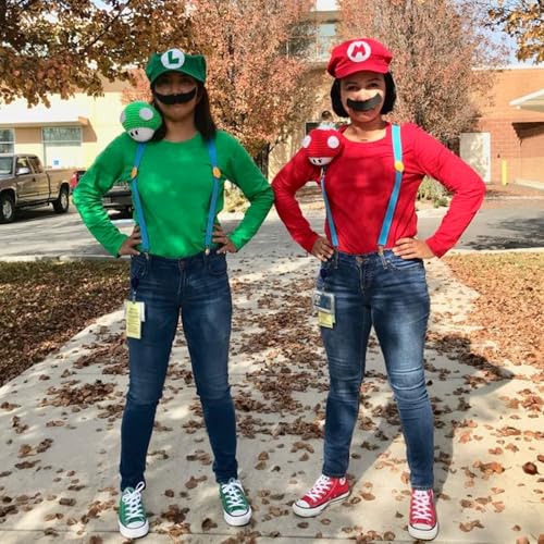 PIIDUOO Luigii Costume Accessories for Adult - Luigii Hat Mustache Gloves Accessories for Adults Male Halloween Cosplay - Thumbnail 7