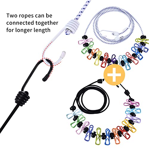 Ylarmy 2Pc Retractable Clotheslines With 1 Waterproof Bag, 12 Colorful Clips, Laundry Ropes For Indoor And Outdoor Use, Portable Clothes Drying Line, Heavy Duty Clothesline Travel Camping Hotel Use #TOP3