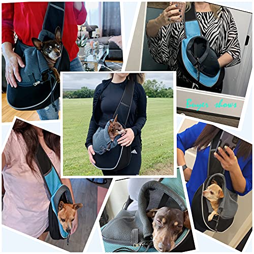 Yudodo Pet Dog Sling Carrier Mesh Hand Free Adjustable Dog Satchel Carrier Bag Papoose Crossbody For Small Medium Dog Cat Rabbit (S(Up To 5 Lbs), Black) #TOP5