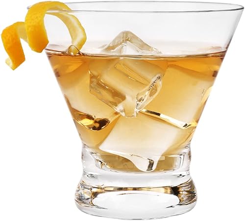 Miniatura 2 de Juego de 9 vasos de Martini  Copas de cóctel de diseño ceñido de 8 onzas con base pesada, construcción sin tallo para estabilidad  Vasos de barra