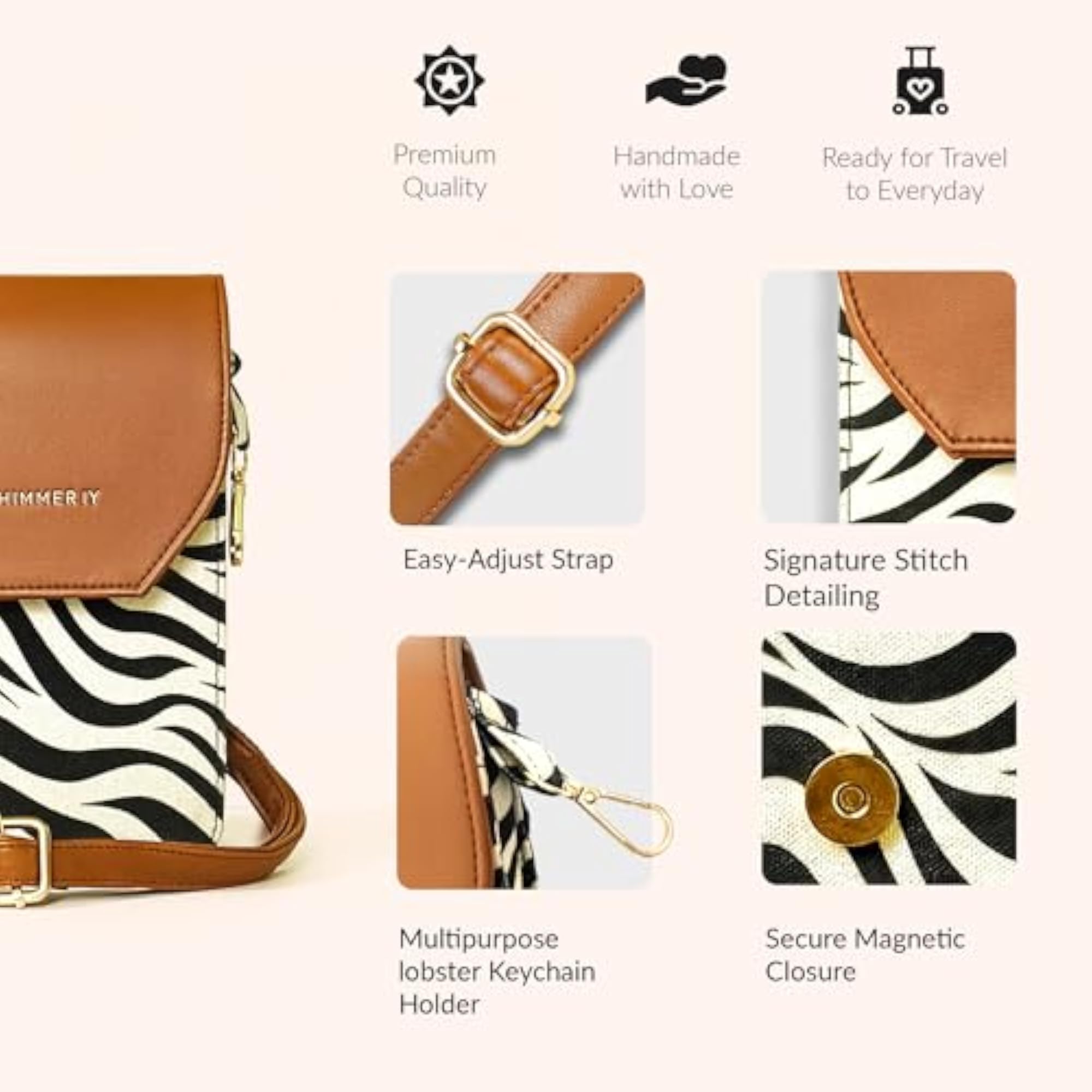 Women's Mini Crossbody Sling Bag, Vegan Leather