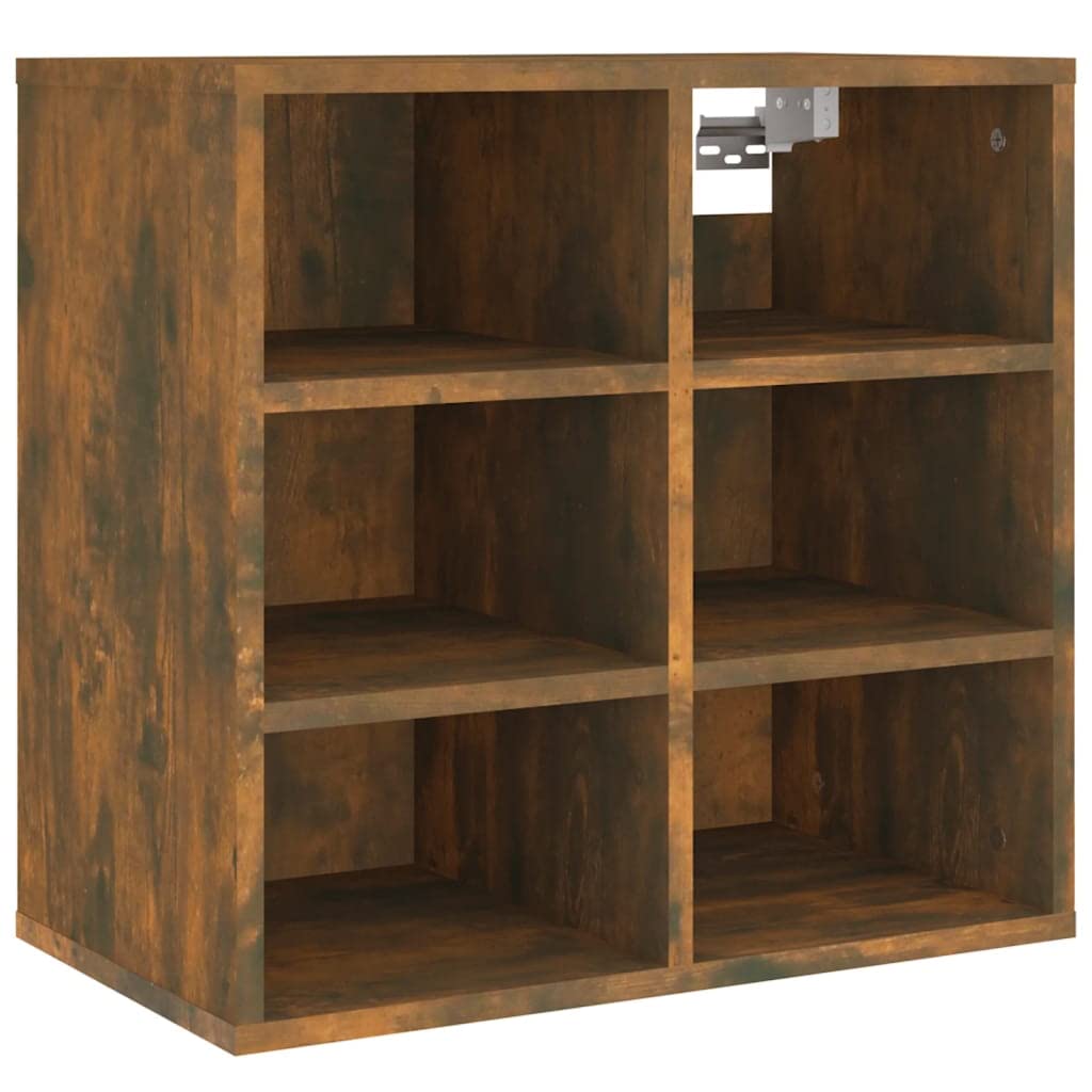 Scarpiera in rovere affumicato, 52,5 x 30 x 50 cm, 6 scomparti
