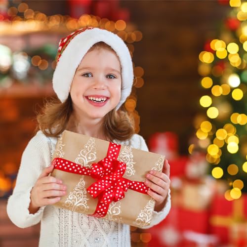 15M Roll Package Christmas Wrapping Paper, Kraft Paper Printed with Tree and Star Recyclable Wrapping Paper for Christmas Party Gift — photo 4