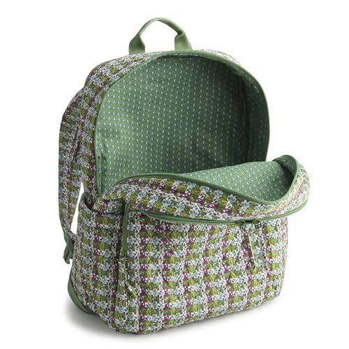 Image of Vera Bradley Women's Premium Cotton Large Bancroft Backpack, Ribbon Plaid, One Size