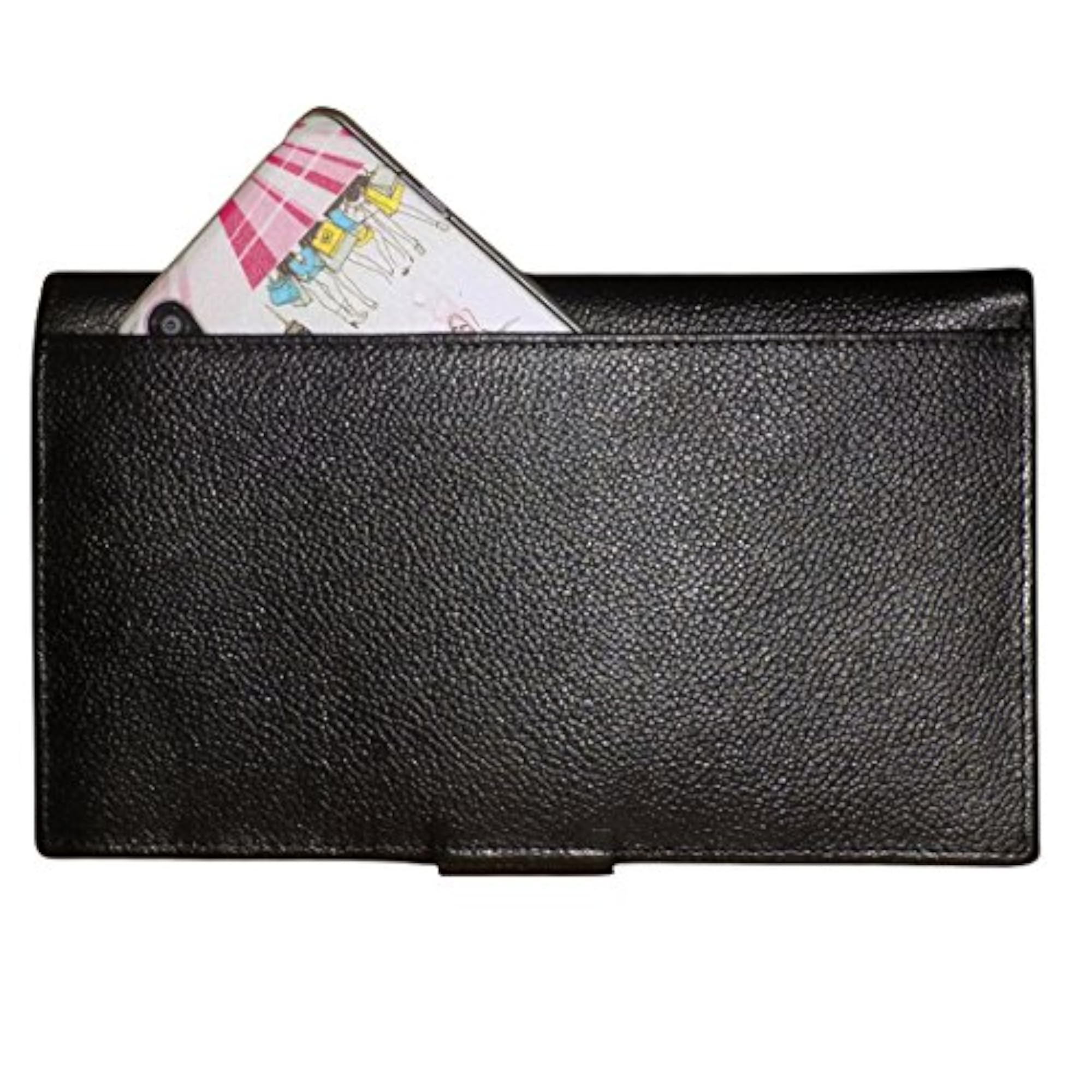 Unisex Black Leather Passport Holder Wallet