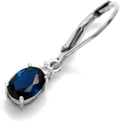 Miniatura 3 de Silvershake Pendientes de plata de ley 925 chapados en oro blanco