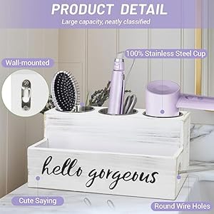 Unistyle Hair Dryer Holder Counter,Hair Tool Organier,Hair Accessories Organizer for Bathroom Counter Storage,Hair Organizer Storage for Hair StylingTools,Makeup,Straightener,Brush,Vanity,Salon,White Unistyle Hair Dryer Holder CounterHair Tool OrganierHair Accessories Organizer for Bathroom Counter StorageHair Organizer Storage for Hair StylingToolsMakeupStraightenerBrushVanitySalonWhite