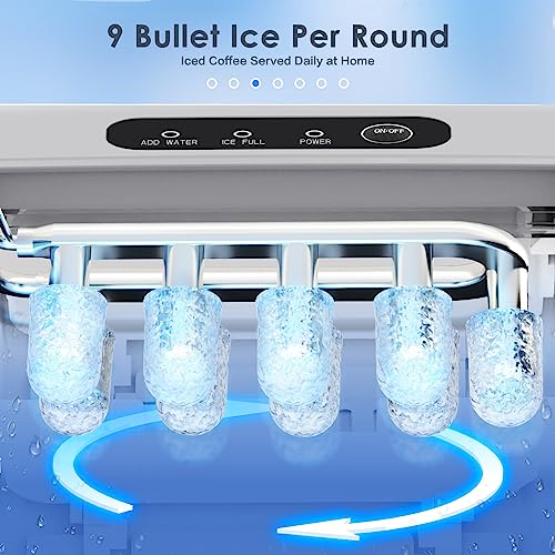 Xbeauty Countertop Ice Maker Machine 6-Minute Fast Bullet Ice Simple Handle Automatic Cleaning Suitable For Household Small Student Dormitory And Bar Party-Grey #TOP2