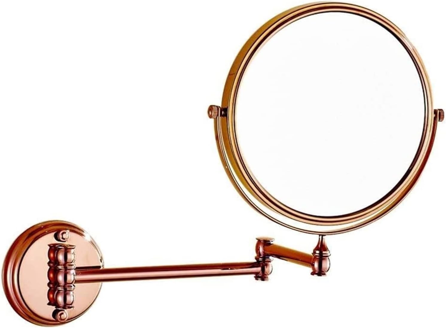 Cosmetic Vanity Mirror European Wall-Mounted 8-inch Makeup Mirror Double-Sided 3 Times Magnification Ultra-Thin Rose Gold Beauty