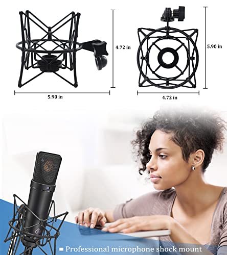 Suuntok Microphone Shock Mount Anti-Vibration Mic Holder Spider Recording Mic Shockmount Stand Compatible With Neumann U87 Ai, U89 I And Tlm 67 (Black) #TOP4