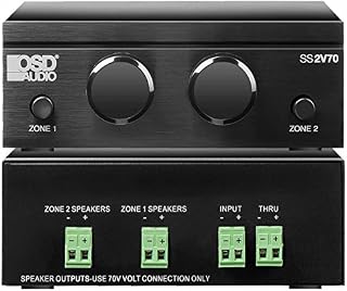 OSD Audio 70V 2-Zone Speaker Selector – 100W Volume Control System - SS2V70