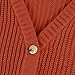 Button Up Knit Sweaters for Women Lightweight Open Front Cable Knitted Sweater Cardigan Outerwear Fall Outfits (Orange,XX-Large)