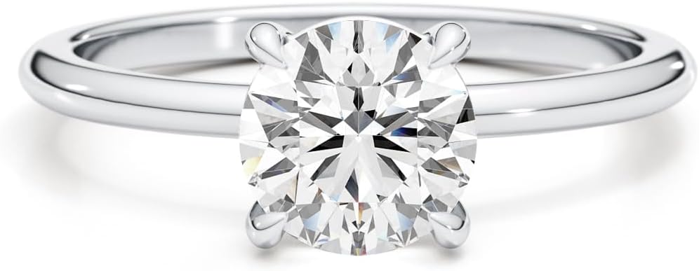 GLAM AND GEMS 14k White Gold Engagement Ring/Wedding Ring With 0.20 to 3.00 Carats Lab Grown Diamond E Color, VS1 Clarity Rings For Women, IGI Certified, Gift For Her, Jewelry for Women