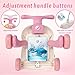 QDRAGON 3 in 1 Baby Walker and Activity Center for Girl, Learning to Walk, Sit to Stand, Early Educational Push Toys with Music Panel for Infant Toddler 12+ Months Pink