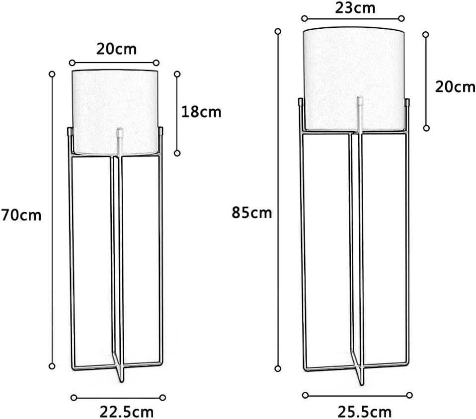 Nordic Plant Pot Stand Outdoor Balcony Decoration Flower Rack Iron Art Floor-Stand Support Shelves for Living Room/Bedroom/Office(White)