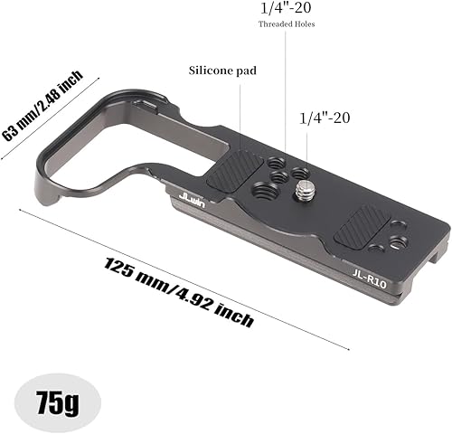 Miniatura 4 de FocusFoto Placa base de liberación rápida QR placa montaje para cámara Canon EOS R10 sin espejo, compatible con trípode estándar Arca-Swiss Ballhead