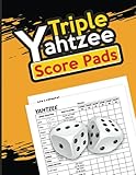  Triple Yahtzee Score Pads: Triple Yahtzee Score Book, 120 Large Score Pads for Scorekeeping, Score Keeper Book, Score Card, Yahtzee Dice Game Score Sheets.