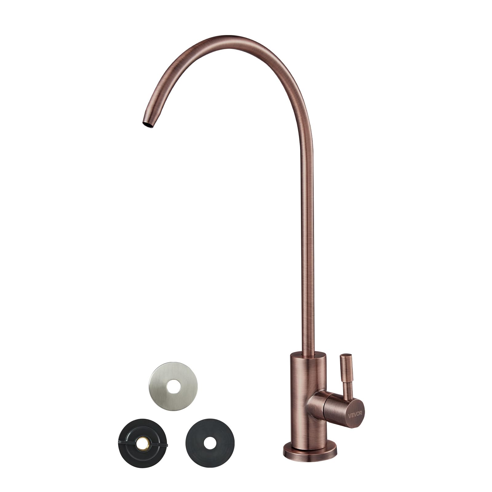 VEVOR Grifo de Acero Inoxidable para Agua Potable sin Plomo, Grifo de Ósmosis Inversa con Válvula de Latón Macizo, Resistente a la Corrosión y Duradero, para Fregadero de Cocina, Bar, Cafetería