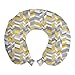 ABAKUHAUS Grigio e giallo Cuscino da Viaggio, Home Style Zig Zag, Accessorio in Schiuma di Memoria per Viaggio, 30 cm x 30 cm, grigio Giallo
