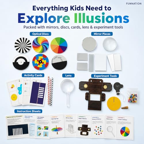 Image of FUN NATION Illusion Science Kit for Kids (8+ Years) | Light & Color Experiment STEM Learning Toy | Toys for Boys 7-14 Years | Science Kit | Birthday Gift for Kids (Boys & Girls)