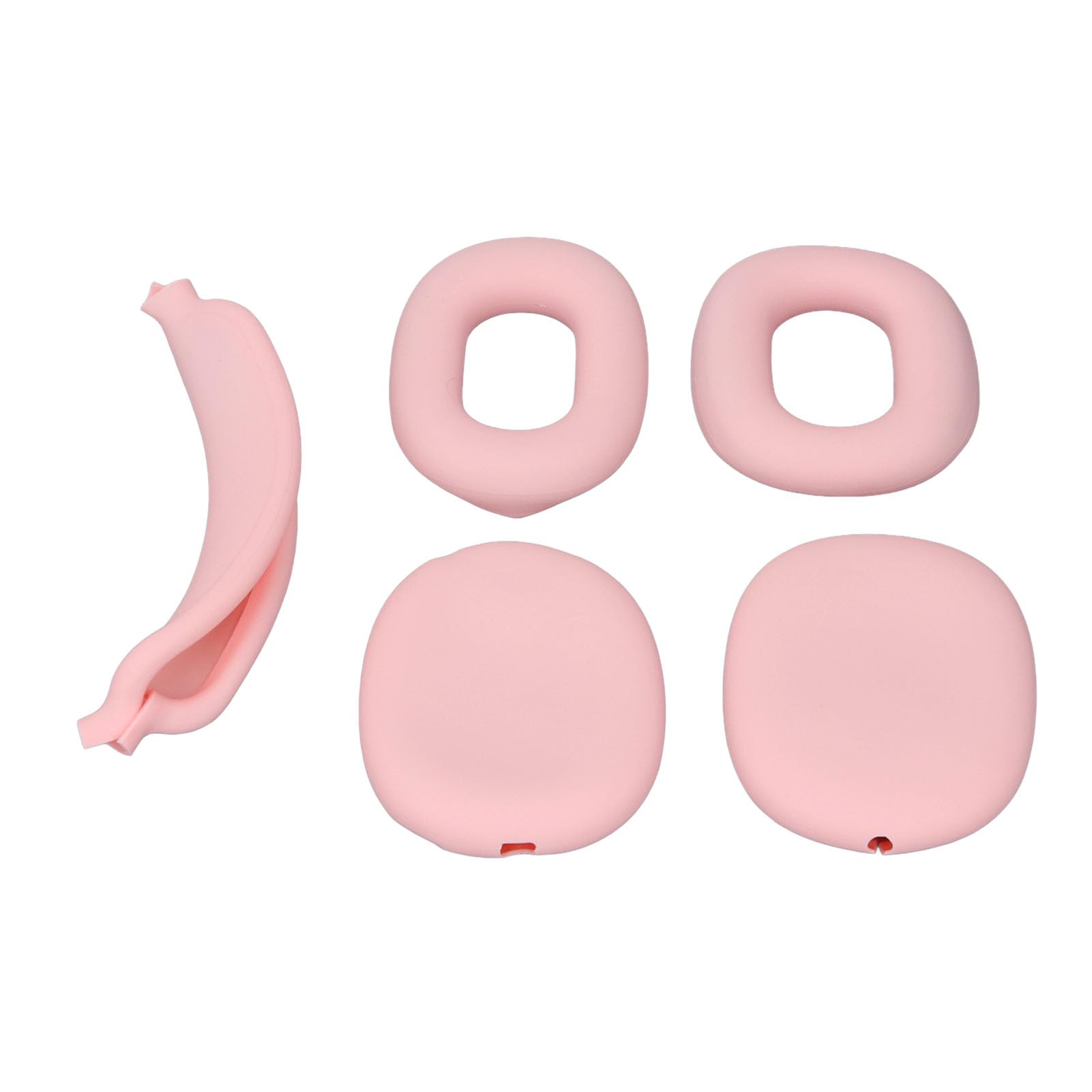 Custodia Rigida per Cuffie con Rivestimento in Silicone per Cuscinetti, Custodia Protettiva 3 in 1 per Cuffie USB C con Tasca per Caricatore (Rosa chiaro)